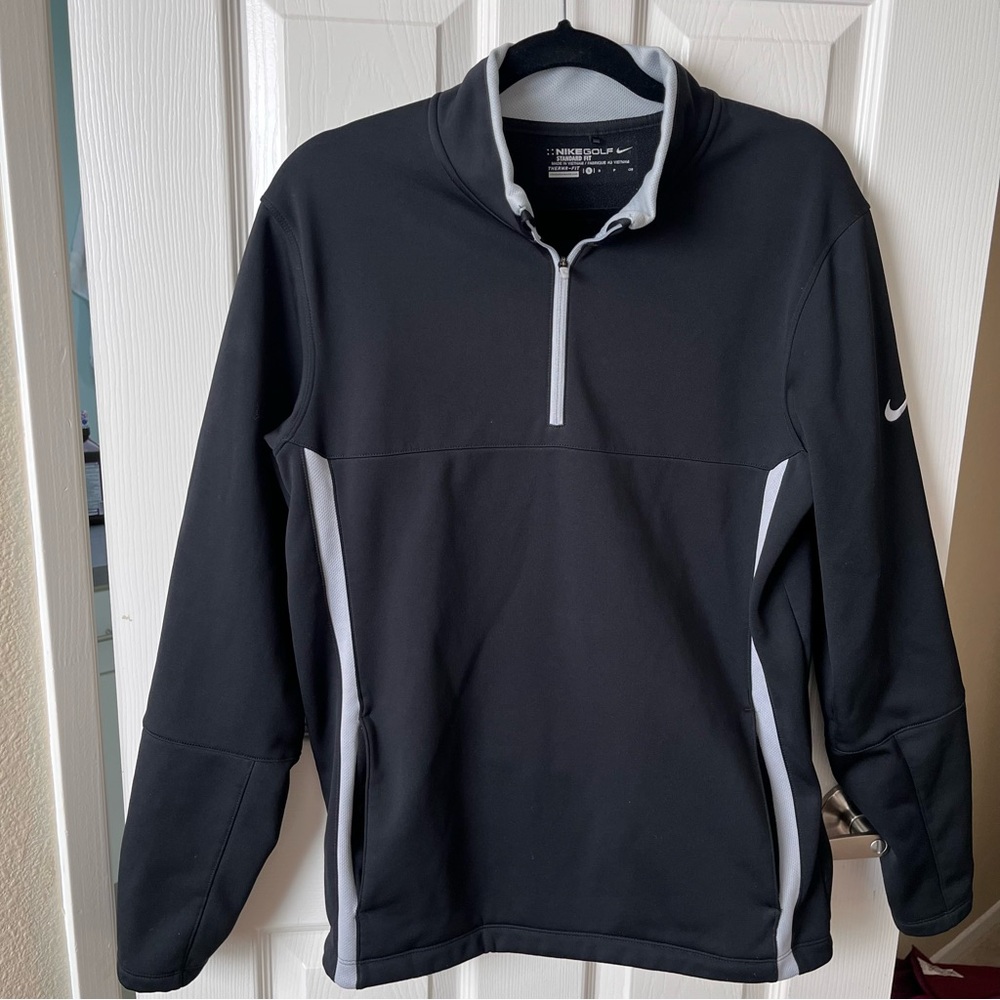 Nike Golf  - Therma-Fit Black Long Sleeve Top with Gray 3/4 Zip Size Small